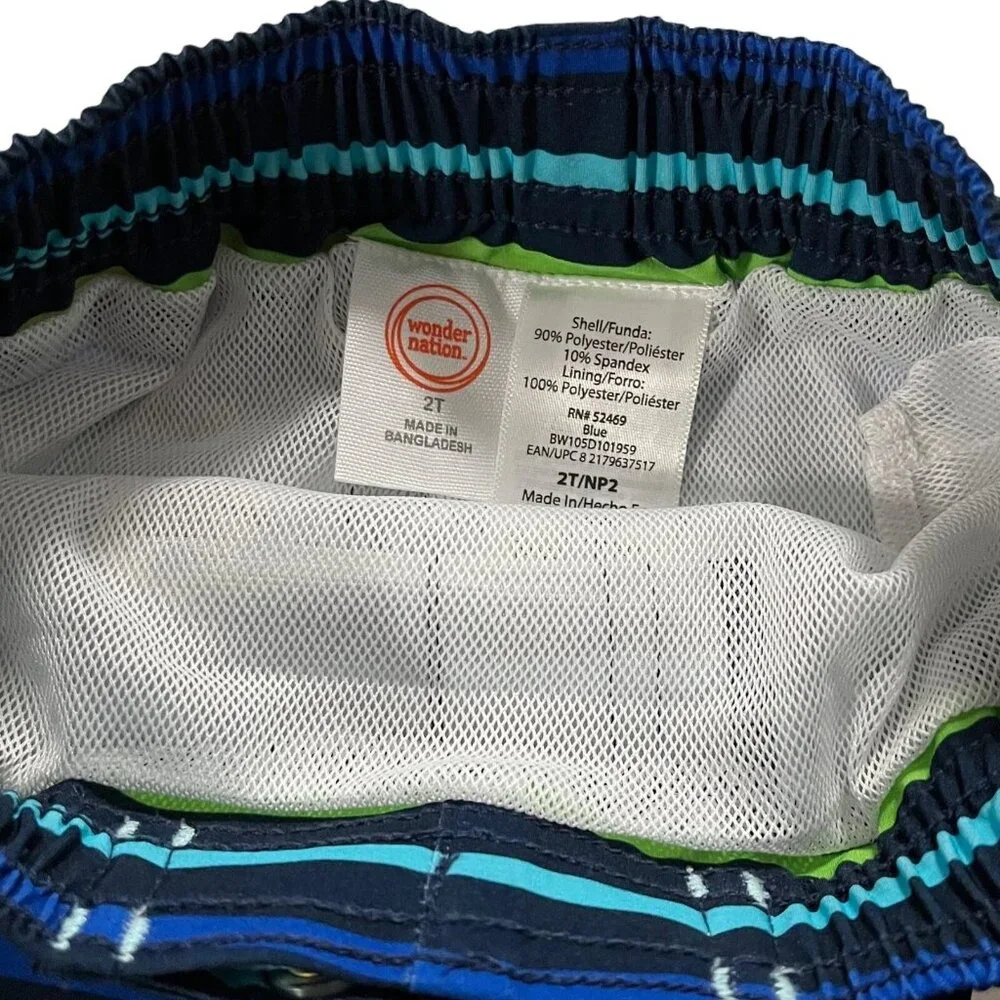 Wonder Nation Toddler Boys Swim Trunks Size‎ 2T Multicolor UPF 50+ LOT OF 2